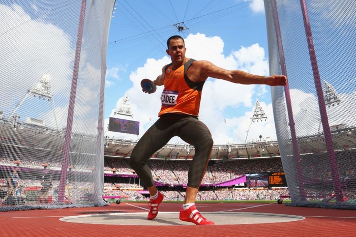 VĐV ném tạ Erik Cadee của Hà Lan tại Olympic London 2012.